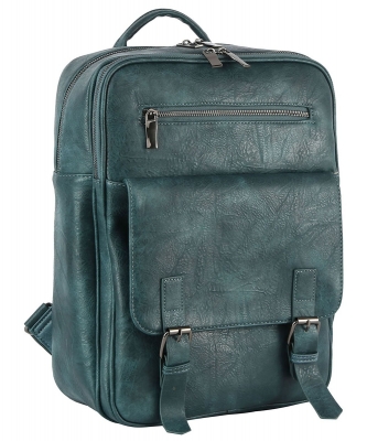 Fashion Faux Buckle Flap Backpack GLM-0117 DARK BLUE
